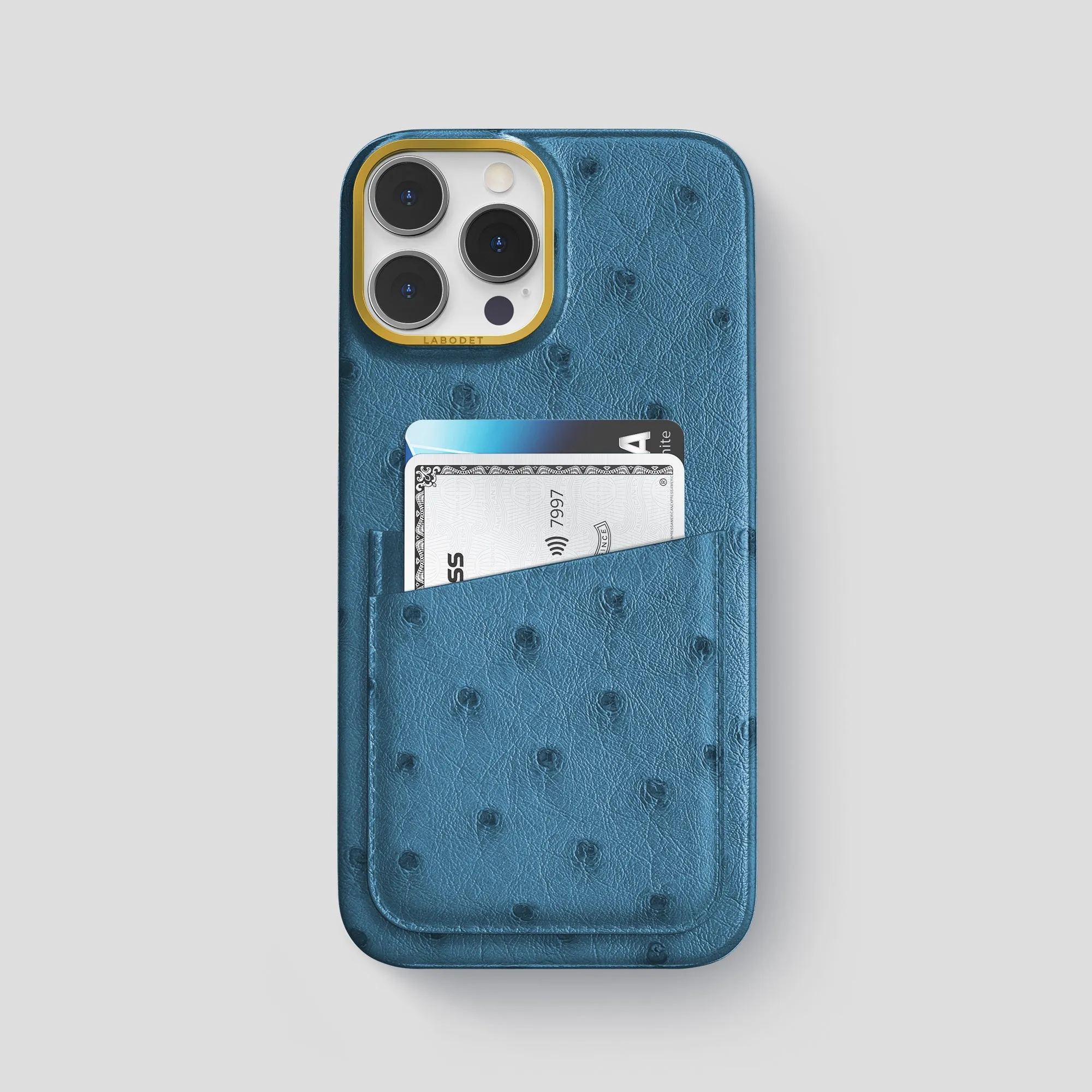 Lightweight Grip Double Card Case For iPhone 15 Pro Max In Ostrich