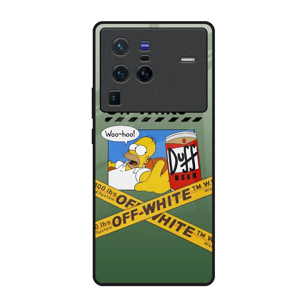 Duff Beer Glass Case for Vivo X80 Pro 5G Polished Surface Texture