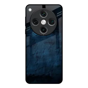 Rugged Build Texture Dark Blue Grunge Glass Case for Oppo Find x8 Pro