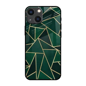 Abstract Green Glass Case For iPhone 14 Plus Grip Texture