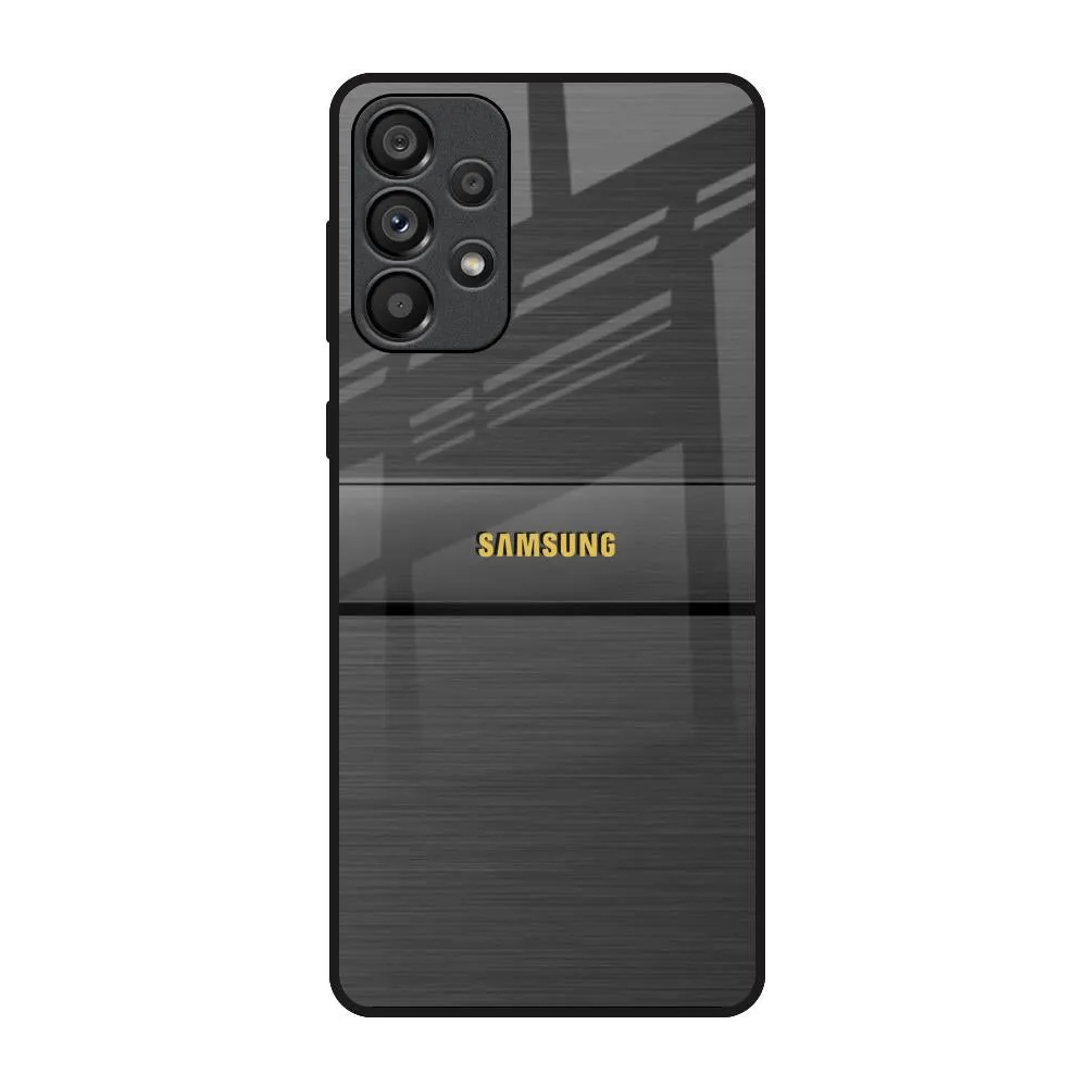 Grey Metallic Glass Case For Samsung Galaxy A73 5G Simple Style