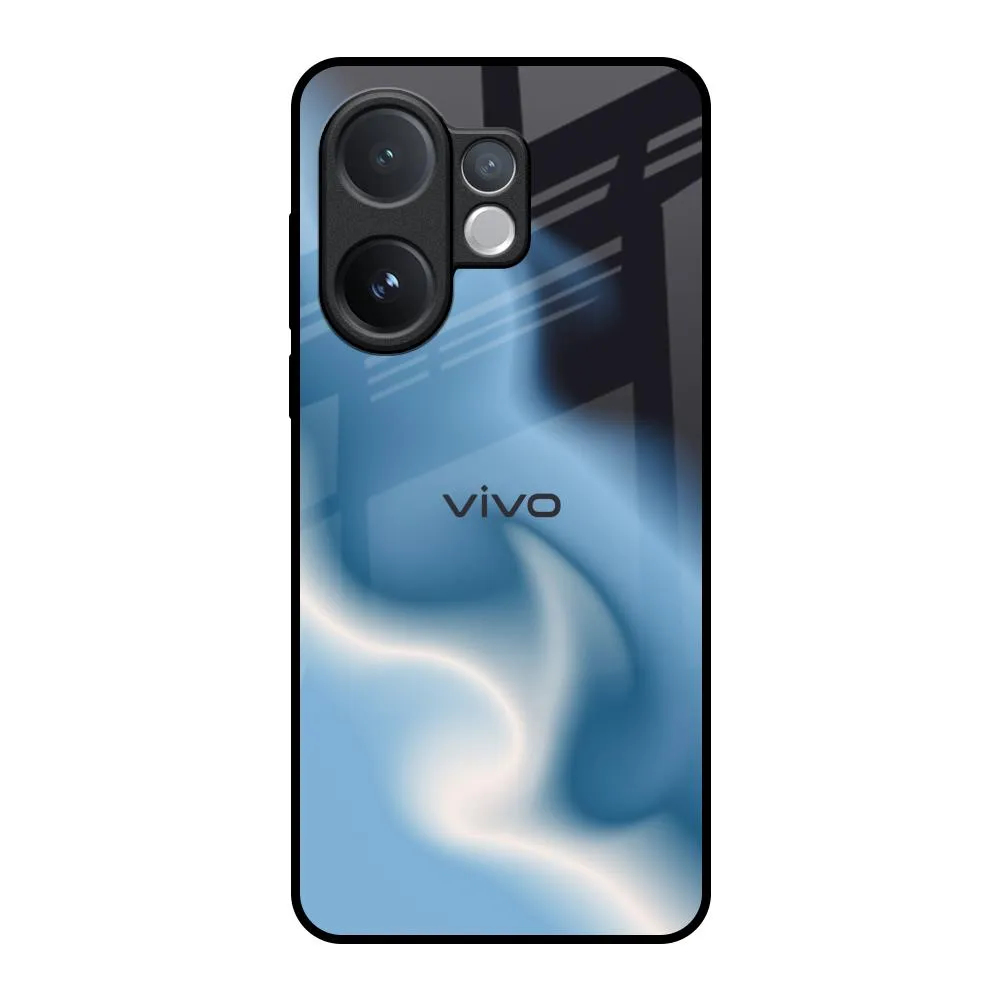 Flexible Protection Blue Waves Glass Case for Vivo V60 5G