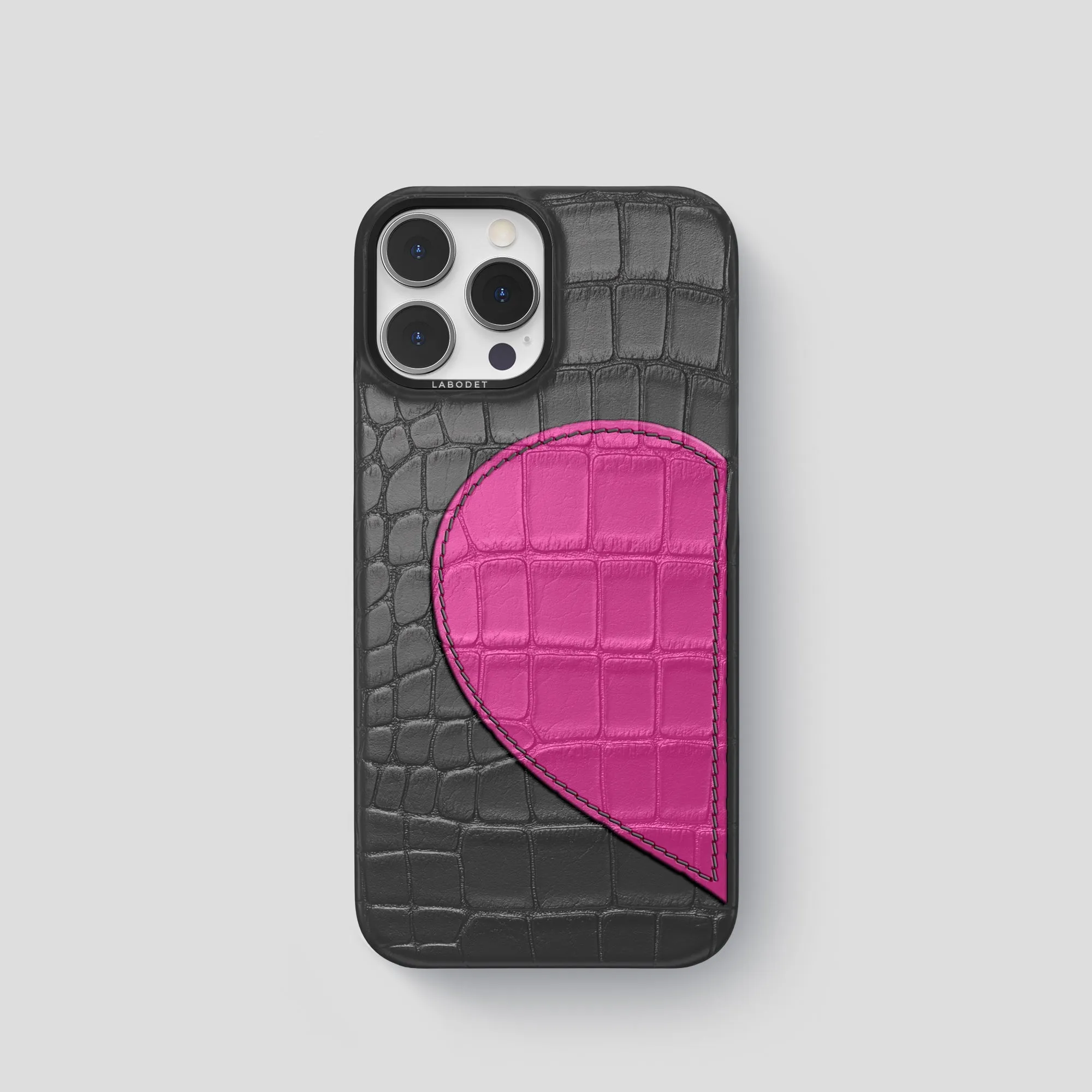 Classic Case With Half Heart - Right For iPhone 15 Pro In Alligator Modern Minimalism