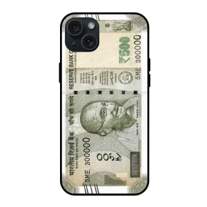 Premium Quality Fashion Statement Cash Mantra Glass Case for iPhone 15 Plus
