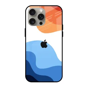 Bold Look Clear Pattern Wavy Color Pattern Glass Case for iPhone 15 Pro Max