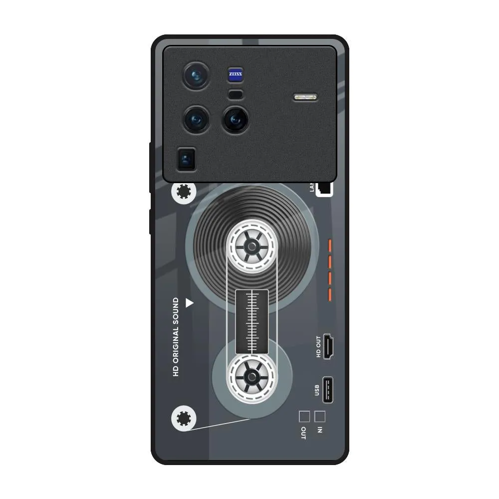Retro Recorder Glass Case for Vivo X80 Pro 5G Gradient Finish Sleek Grip
