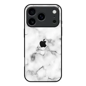 Creative Texture Protective Build Texture Satin White Marble Glass Case for iPhone 17 Pro