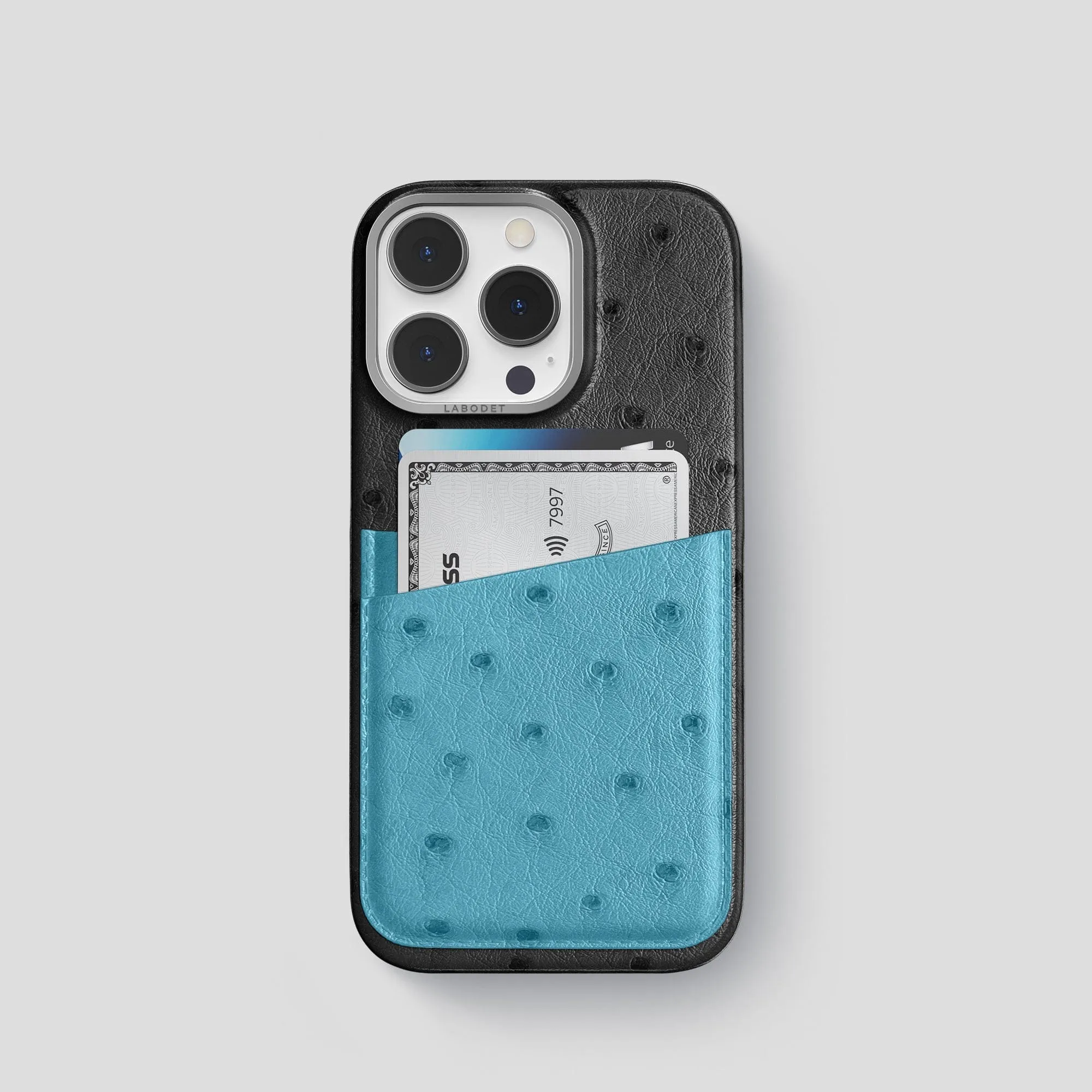 Double Card Case Color?? For iPhone 15 Pro In Ostrich Color Accent Slim Design