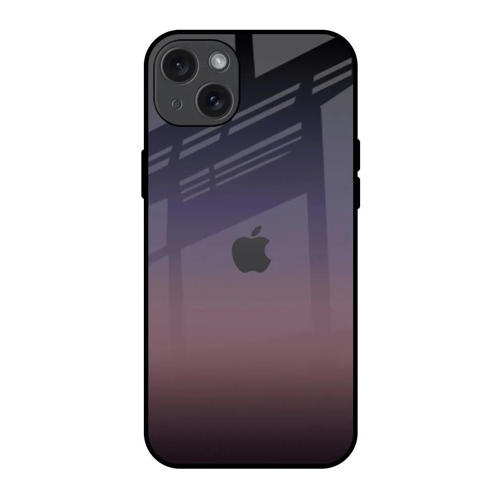 Casual Design Grey Ombre Glass Case for iPhone 15 Plus