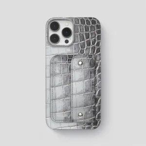 Grip Assist Compact Protection Envelope Case For iPhone 15 Pro Max In Himalayan Crocodile