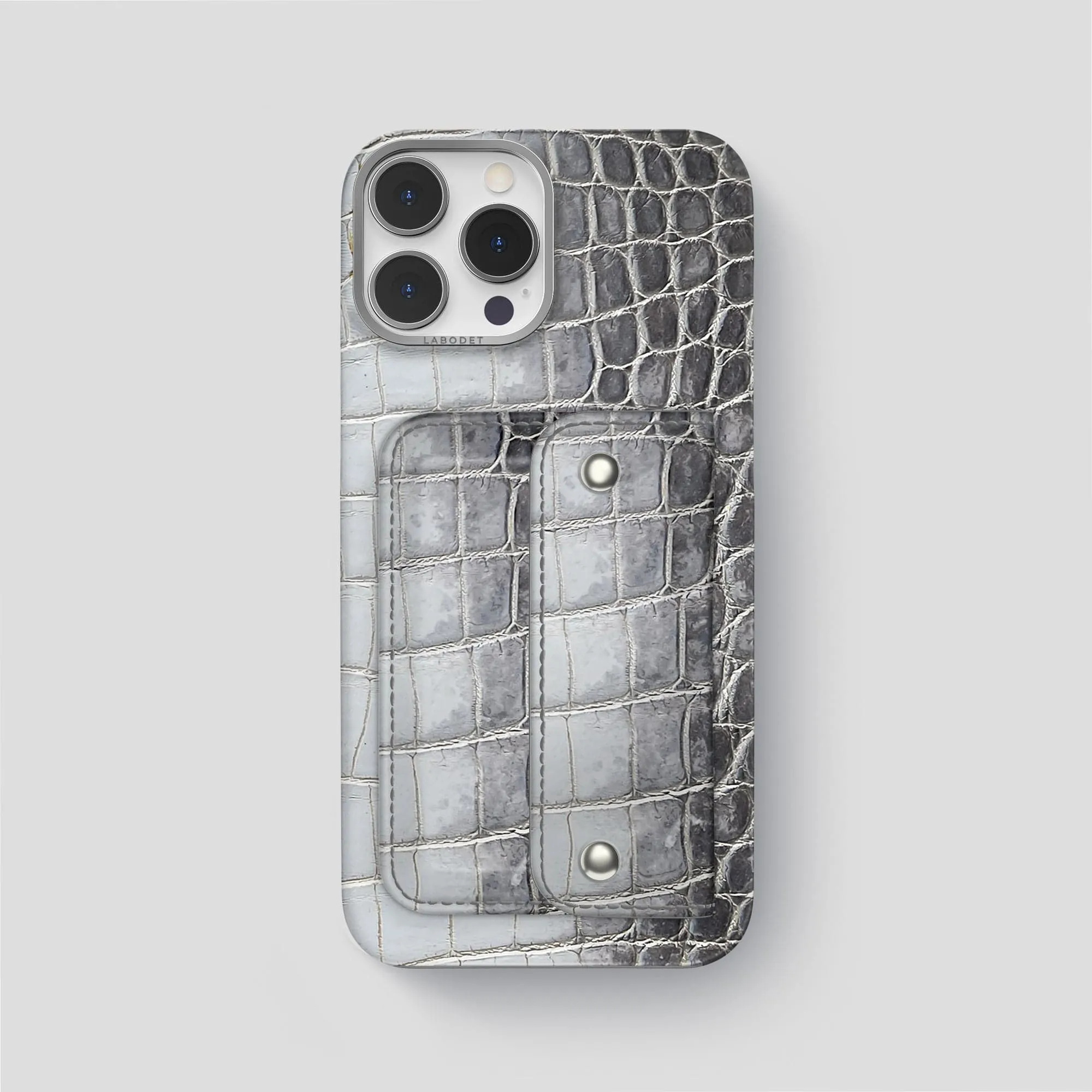 Grip Assist Compact Protection Envelope Case For iPhone 15 Pro Max In Himalayan Crocodile