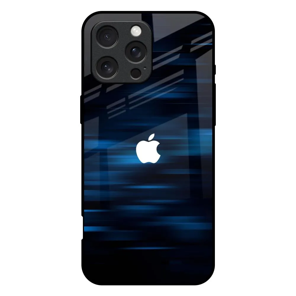 Blue Rough Abstract Glass Case for iPhone 16 Pro Max Sleek Surface
