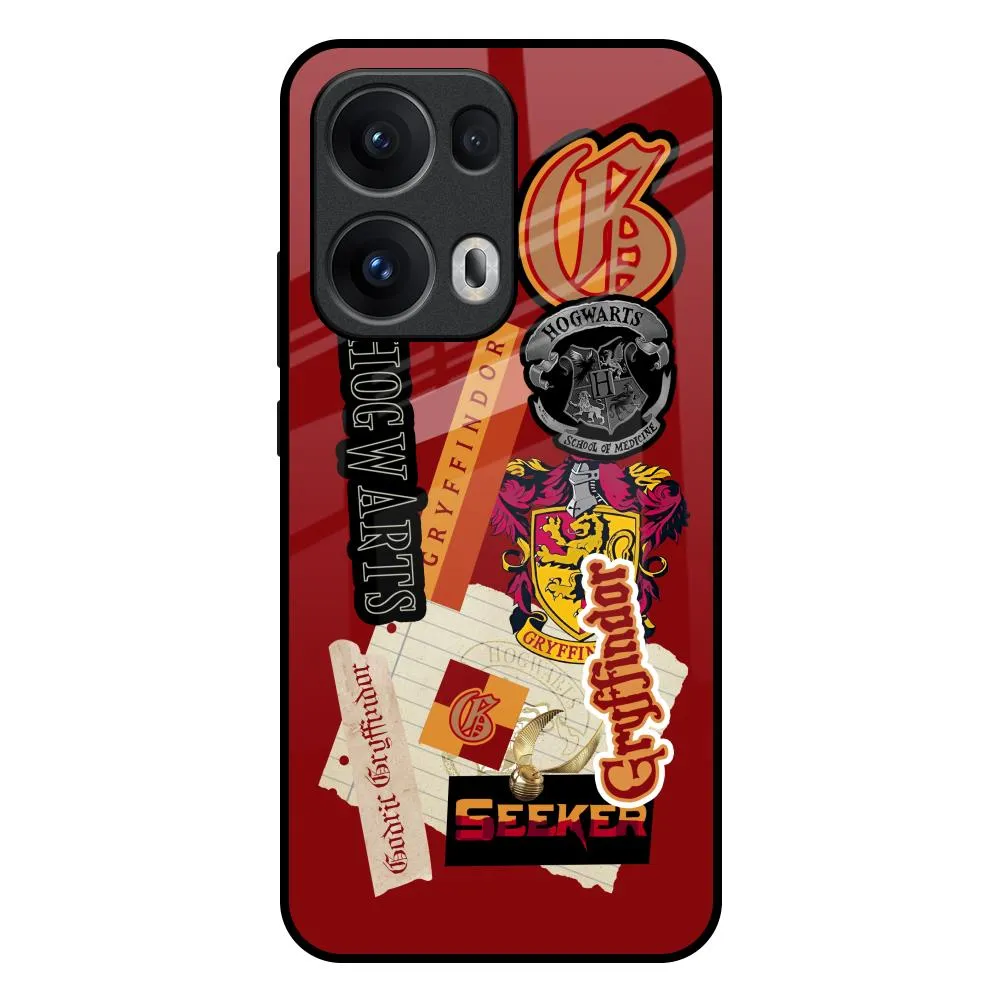 Gryffindor Glass Case for Oppo Reno13 Pro 5G Patterned Design Minimal Style