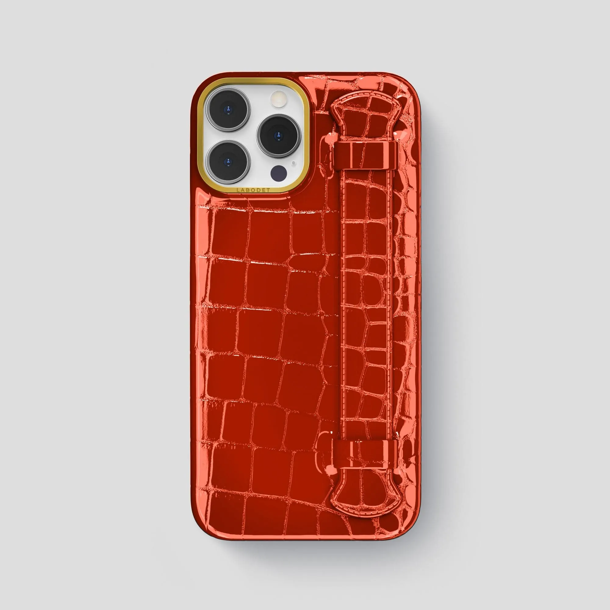 Handle Case For iPhone 15 Pro Max In Shiny Alligator Durable Form Soft Surface Layer