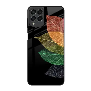 Clear Protection Colorful Leaves Glass Case for Samsung Galaxy M53 5G