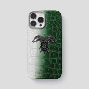 Classic Case With Carbon Joker For iPhone 15 Pro Max In Himalayan Crocodile Non Slip Surface Protective Corner
