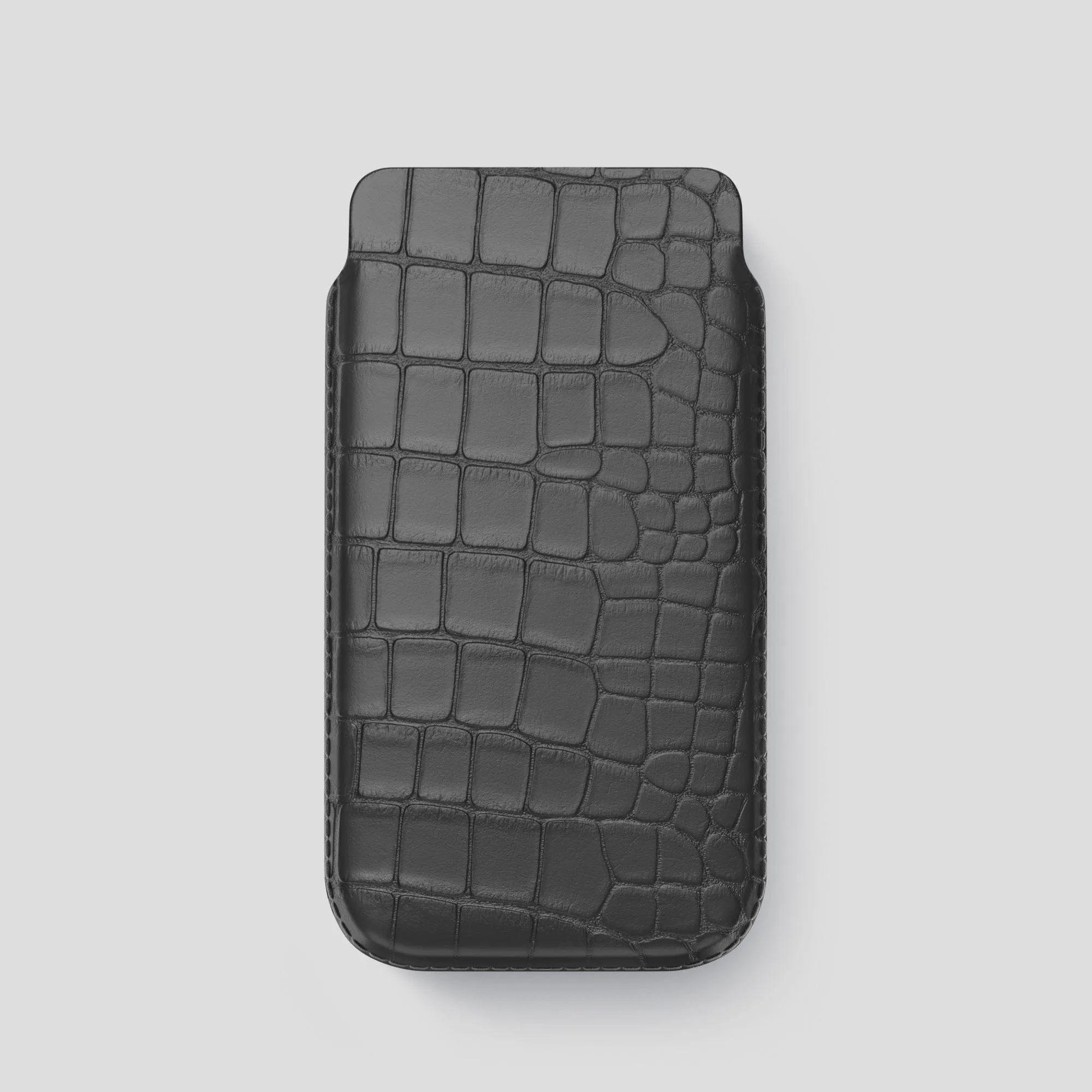 Pouch Case For iPhone 15 Pro In Alligator Classic Style Matte Look Finish