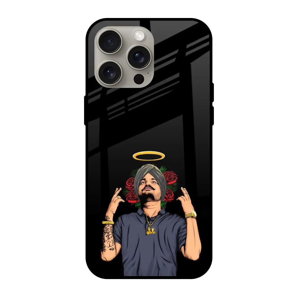 Punjabi Singer Poster Glass Case for iPhone 15 Pro Max Luxury Feel Pocket Friendly