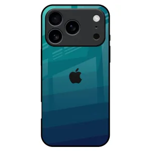 Green Triangle Pattern Glass Case for iPhone 17 Pro Max Comfort Layer Texture Trendy Design