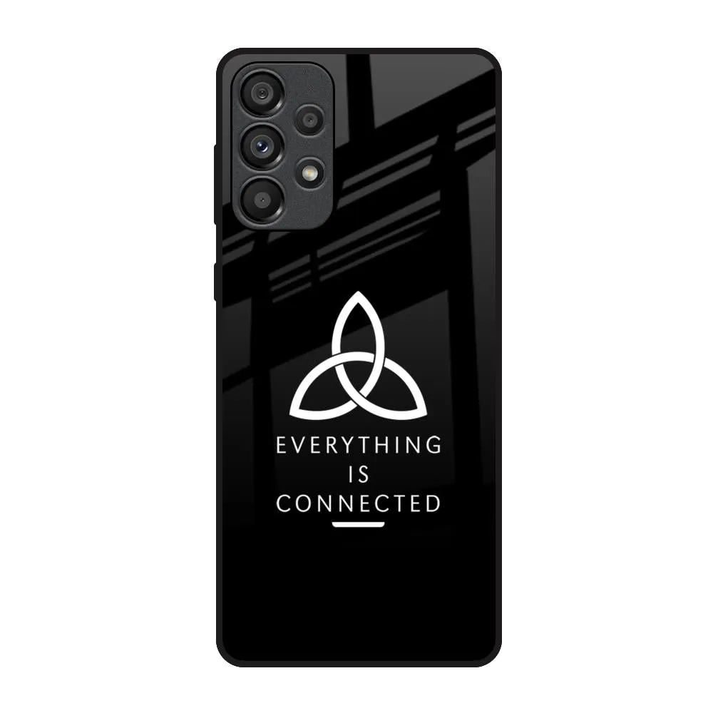 Rugged Build Texture Comfort Shape Everything Is Connected Glass Case for Samsung Galaxy A73 5G