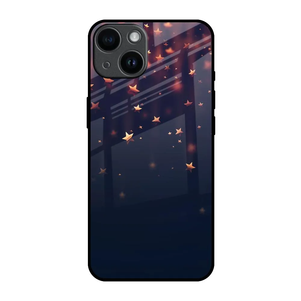 Shock Surface Layer Falling Stars Glass Case For iPhone 14