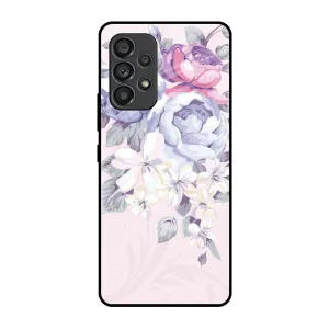 Elegant Floral Glass Case for Samsung Galaxy A53 5G Soft Detail