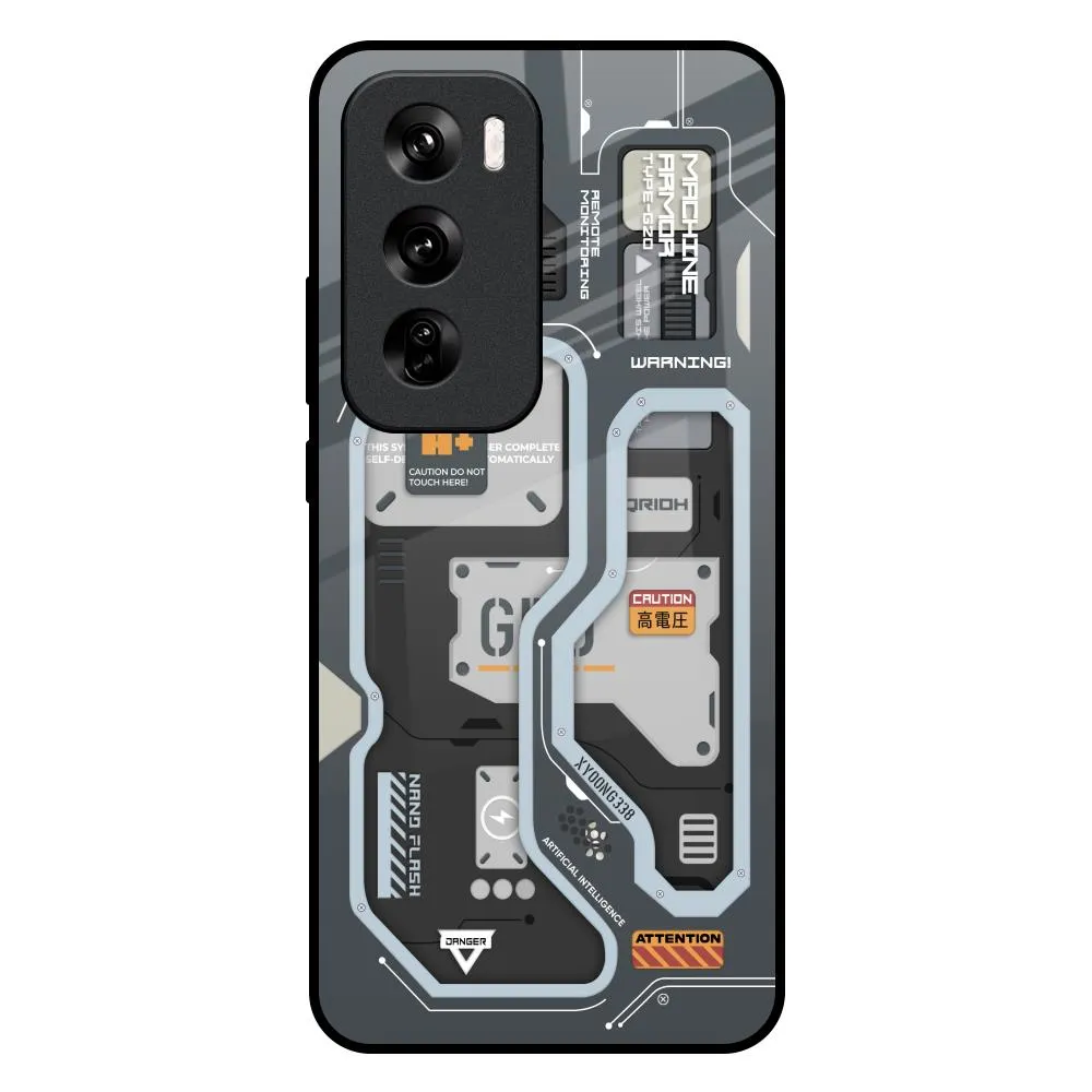 Soft Protection Soft Cushion Retro Futuristic Glass Case for Oppo Reno 12 5G