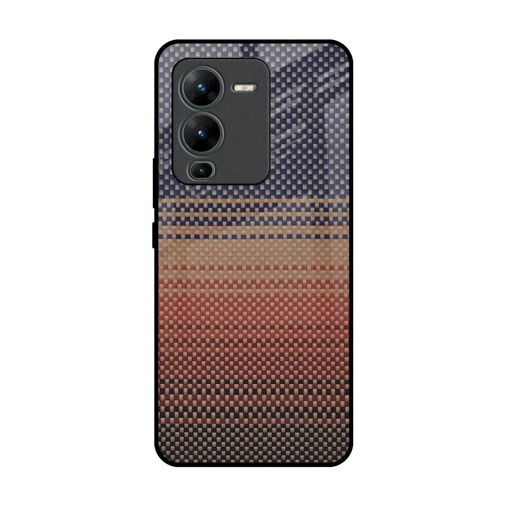 Fiber Artistry Glass Case for Vivo V25 Pro Creative Artwork Soft Texture