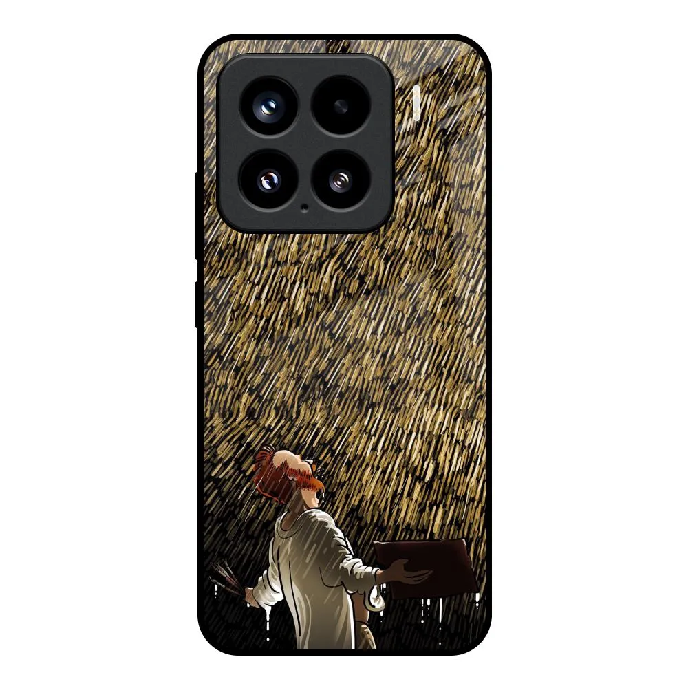 Comfort grip design Rain Festival Glass Case for Mi 15 5G