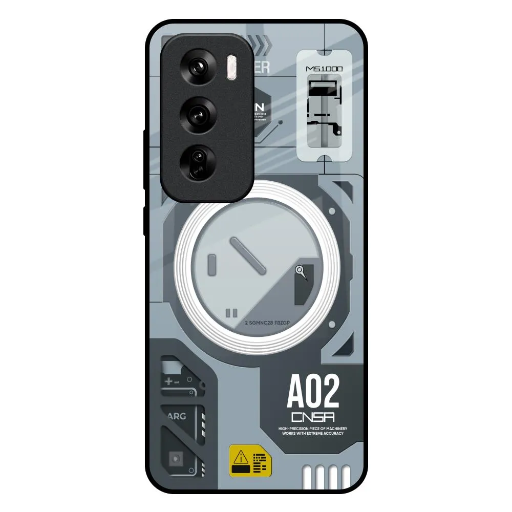 Modern Technology Glass Case for Oppo Reno 12 5G Polished Texture