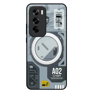 Modern Technology Glass Case for Oppo Reno 12 5G Polished Texture