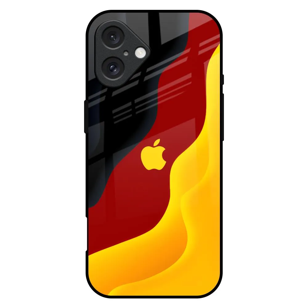 Carnelian Gold Glass Case for iPhone 16 Plus Stylish Look Elegant Appearance