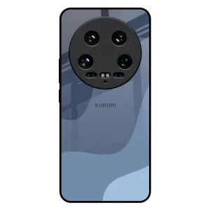 Refined Texture Polished Texture Finish Navy Blue Ombre Glass Case for Mi 14 Ultra 5G