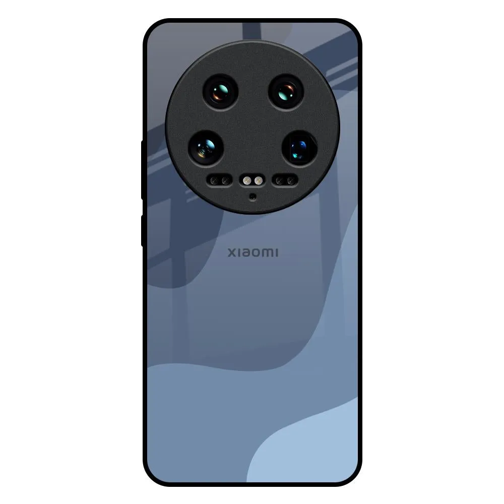 Refined Texture Polished Texture Finish Navy Blue Ombre Glass Case for Mi 14 Ultra 5G