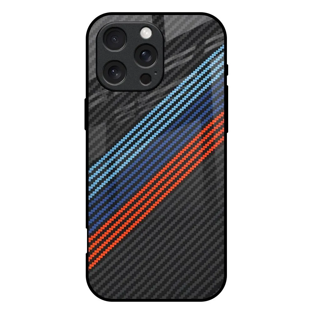 Carbon Inspired Glass Case for iPhone 16 Pro Max Soft Detail Layer Soft Finish Layer