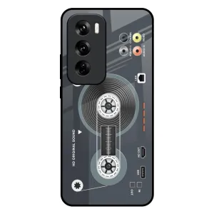 Retro Recorder Glass Case for Oppo Reno 12 5G Sleek Edge Design Hybrid Finish