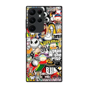 Hybrid Pattern Boosted Glass Case for Samsung Galaxy S22 Ultra 5G