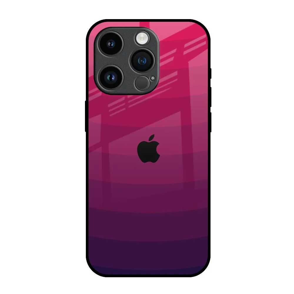 Wavy Pink Pattern Glass Case for iPhone 14 Pro Frosted Finish