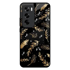 Autumn Leaves Glass Case for Oppo Reno 12 5G Elegant Edge Grip Safe