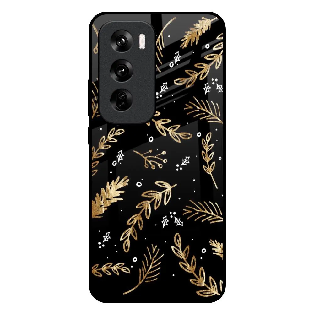Autumn Leaves Glass Case for Oppo Reno 12 5G Elegant Edge Grip Safe