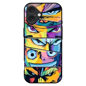 Anime Legends Glass Case for iPhone 16 Plus Futuristic style elegant design