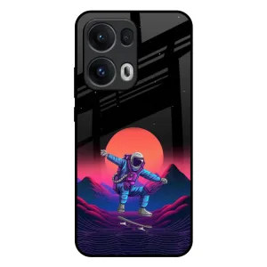 Retro Astronaut Glass Case for Oppo Reno13 Pro 5G Rugged Detail Layer