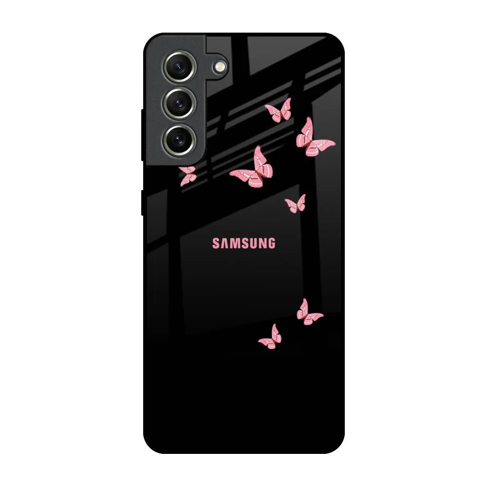 Fly Butterfly Glass Case for Samsung Galaxy S21 FE 5G High gloss Soft Edge