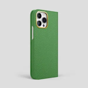 Folio Case For iPhone 15 Pro Max In Calf Minimal Aesthetic Touch Colorful Accent