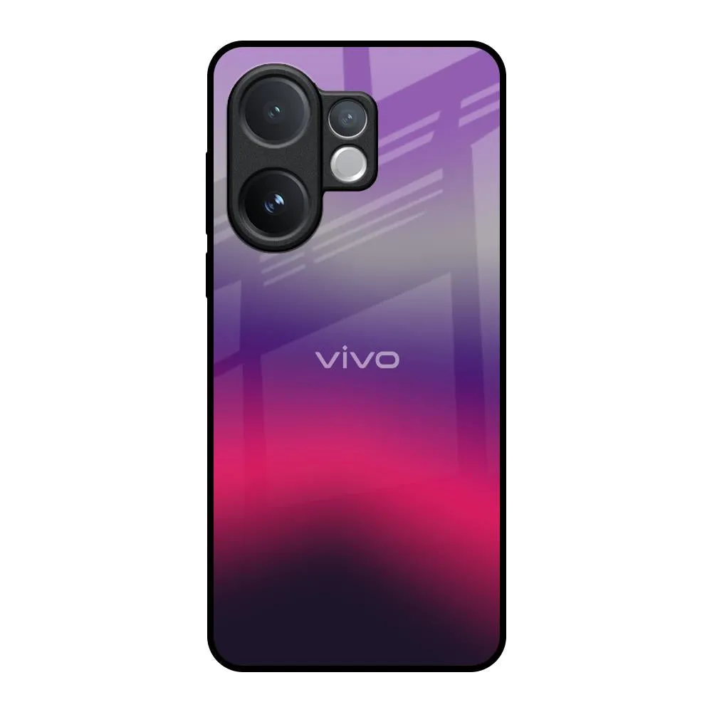 Elegant Craft Matte Pattern Layer Pink Horizon Glass Case for Vivo V60 5G