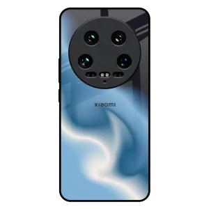 Soft Material Blue Waves Glass Case for Mi 14 Ultra 5G