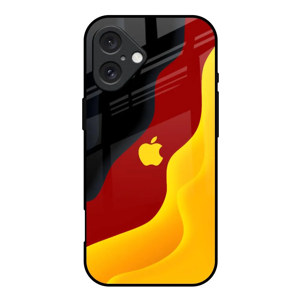 Comfort Texture Layer Carnelian Gold Glass Case for iPhone 16