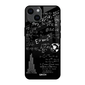 Polished Style Minimal Shield Texture Funny Math Glass Case for iPhone 14