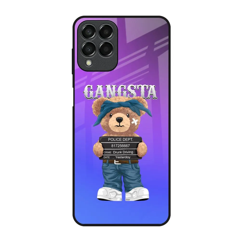 Gangsta Bear Glass Case for Samsung Galaxy M53 5G Hybrid Protection Polished Texture Finish