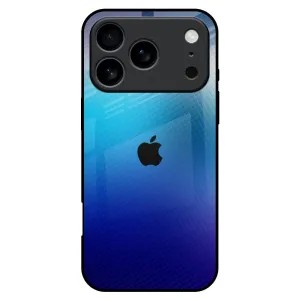 Soft Layer Stylish Layer Texture Blue Rhombus Pattern Glass Case for iPhone 17 Pro Max